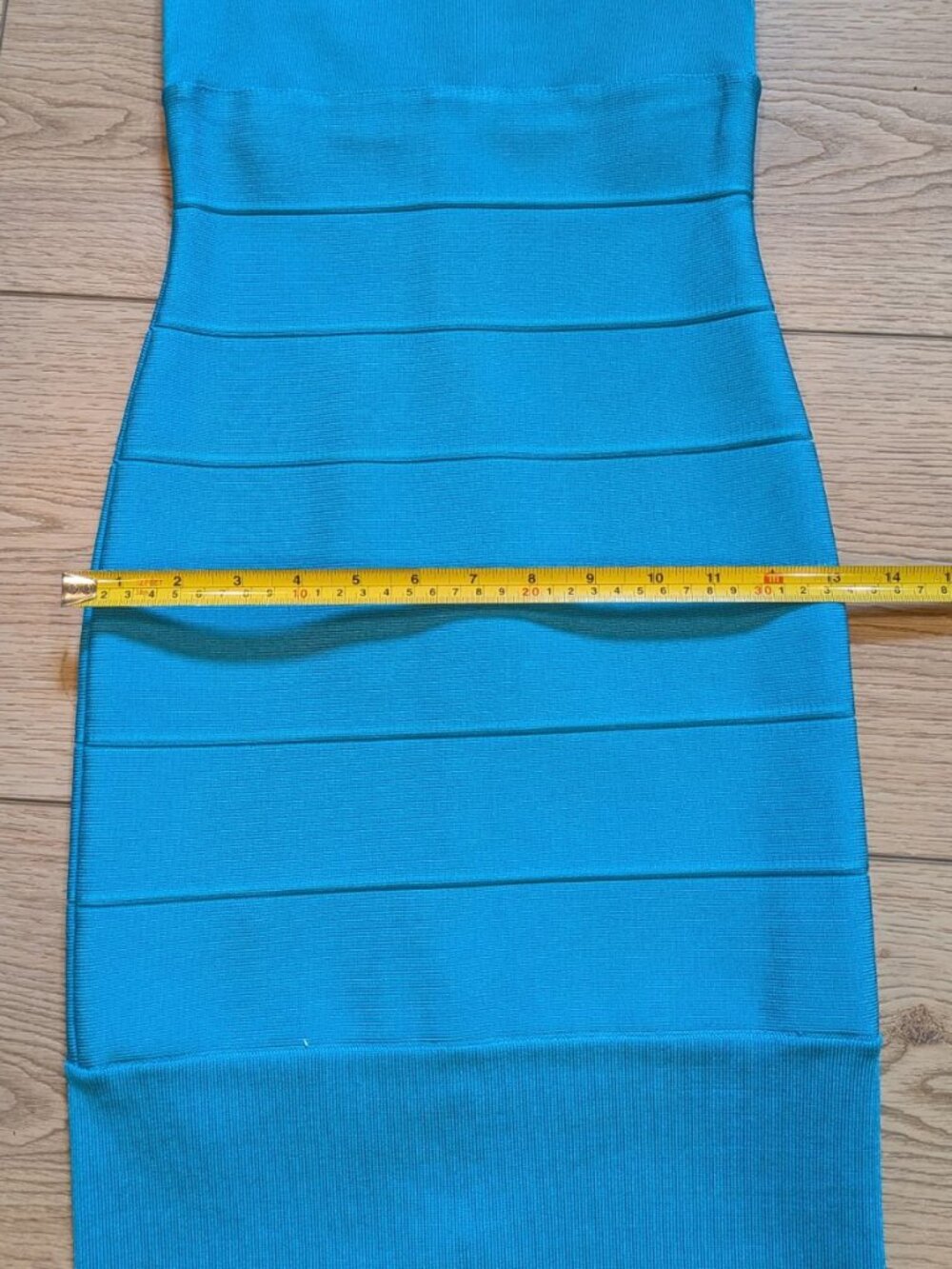 Herve Leger Teal Blue Sleeveless Bandage Mini Dress - Picture 7 of 9